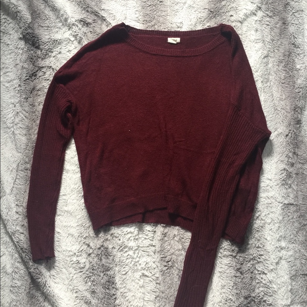Maroon Crop Sweater